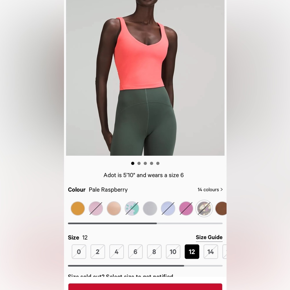 Brand NWT lululemon align tank top in the shade pale raspberry. Size 4